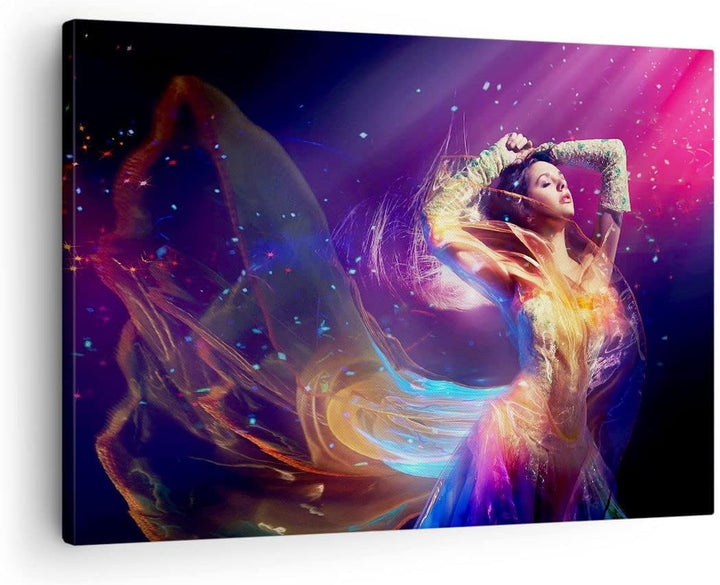 Bilder auf Leinwand Schönheit Disco Mode Make-up Leinwandbild 70x50cm Wandbilder Dekoration Wohnzimm