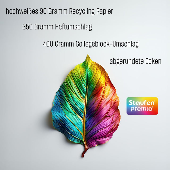 Staufen premio Notenheft - 5 Musikhefte je 8 Blatt, Lin NH, DIN AA, 90 g/m², 12 Notensysteme und Hil