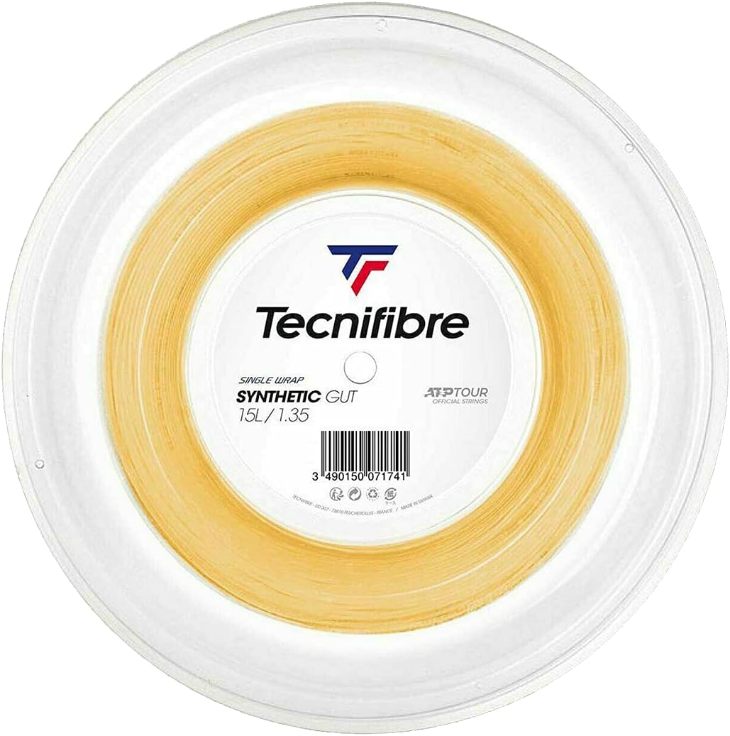 TECNIFIBRE - Tennissaite - Rolle 200M - Synthetic GUT 1.35mm / 200m Gelb, 1.35mm / 200m Gelb