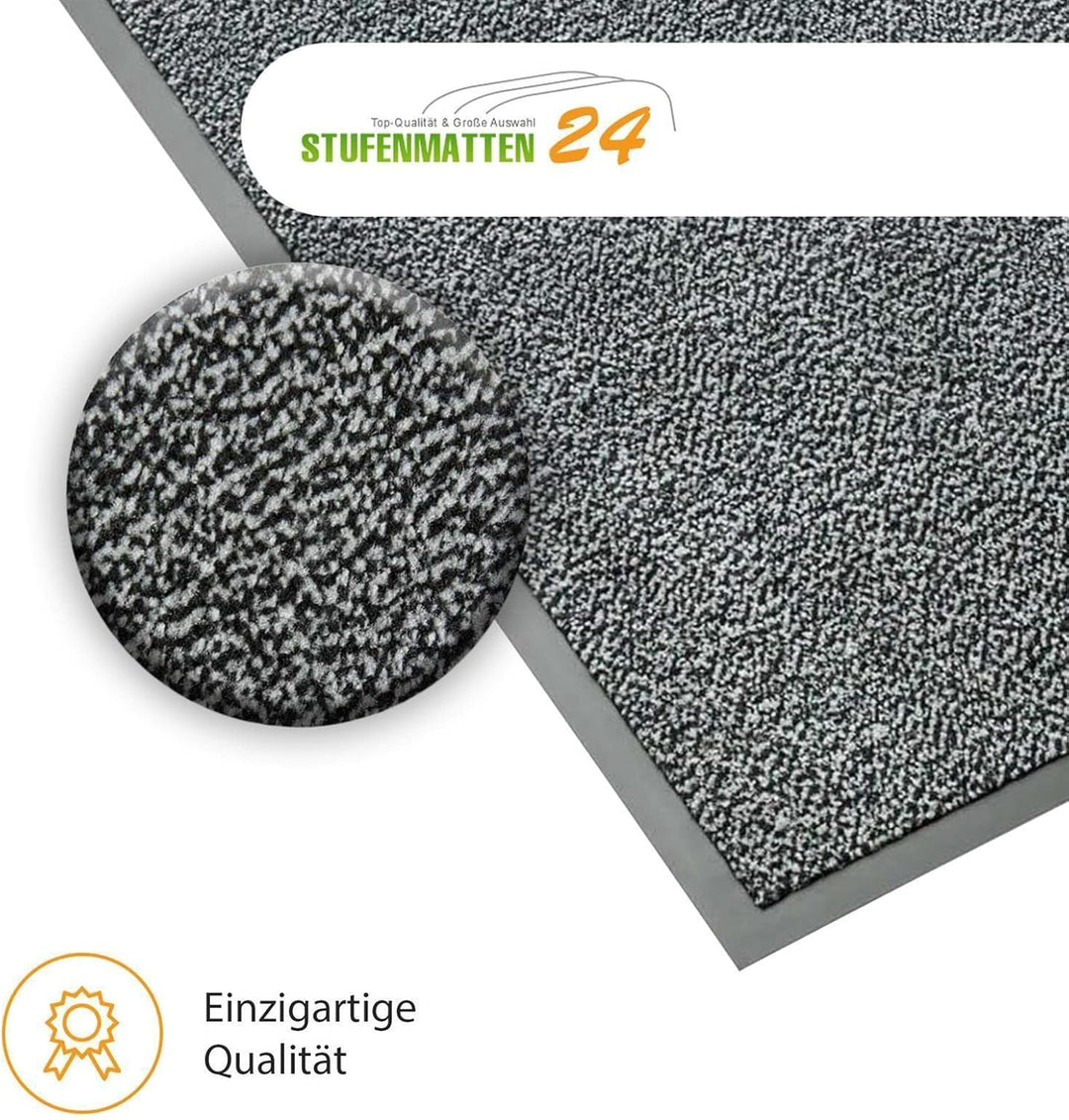Kettelservice-Metzker® Schmutzfangmatte | Sauberlaufmatte | versch.Farben & Grössen | hellgrau-schwa