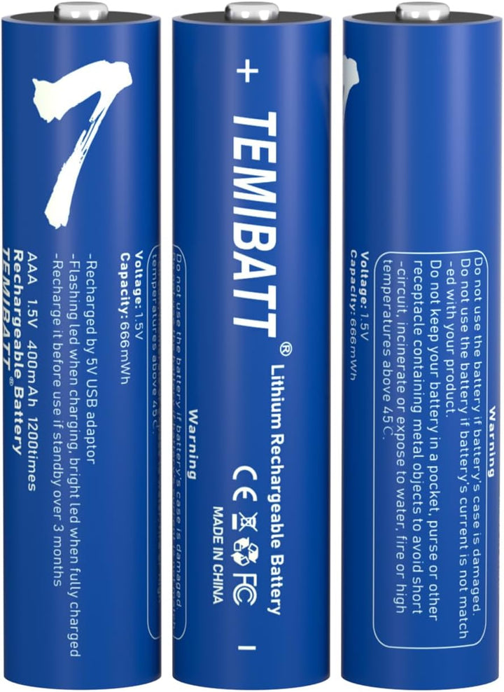 1,5V Lithium Akku mit Ladegerät (Ladegerät + 4×AAA), Ladegerät + 4×AAA