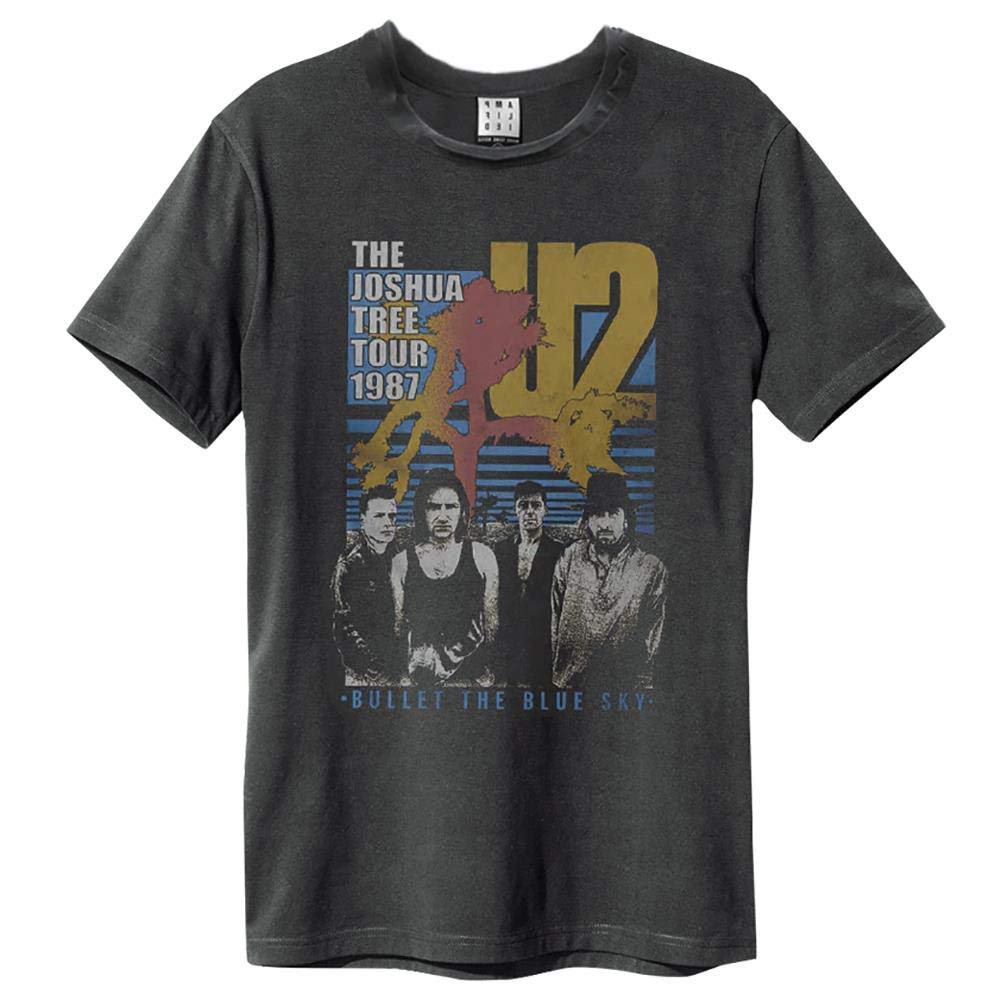 Amplified - U2 Bullet The Blue Sky T-Shirt für Herren/Damen Unisex S Charcoal, S Charcoal