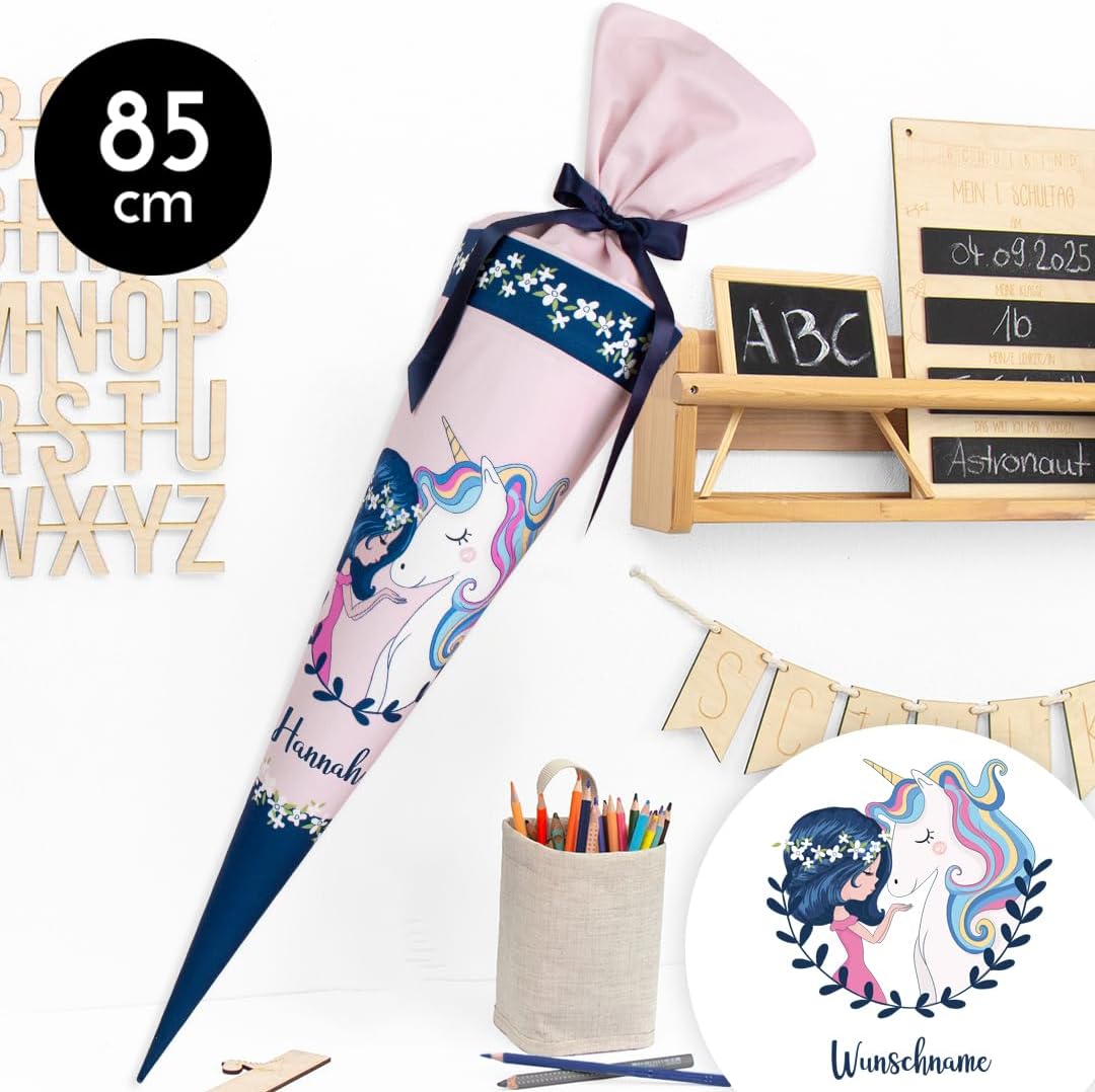 Schultüte aus Stoff Kuschel Velvet individualisierbar mit Wunschname personalisierbar 70 cm 85 cm -