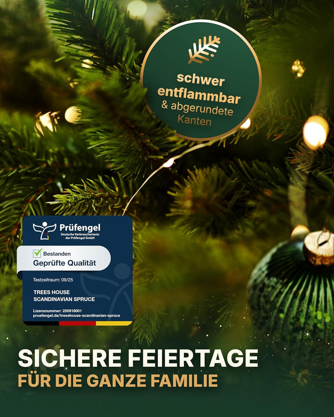 Premium Künstlicher Weihnachtsbaum 180 cm Scandinavian Spruce [100% Spritzguss] Tannenbaum Künstlich