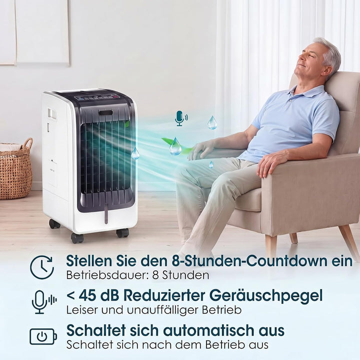 GYMAX 3 in 1 Mobiles Klimagerät, Luftkühler mit Kühlen, Ventilator, Luftreinigung &amp; Luftbefeuchter,