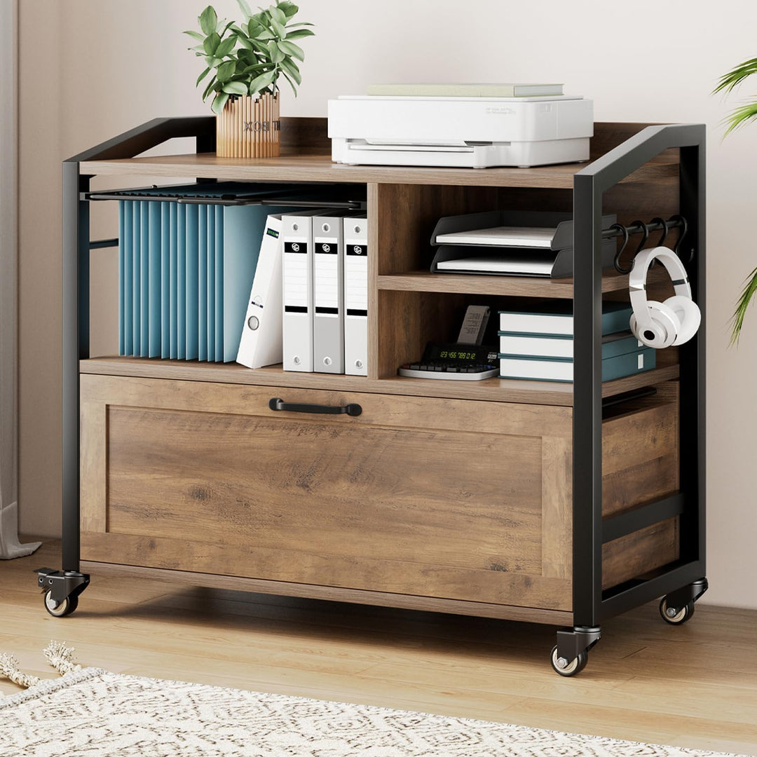 HSH Rollcontainer Mit Schublade Aktenschrank Büroschrank für DIN A4 Letter FormatGrösse Drucker Stän