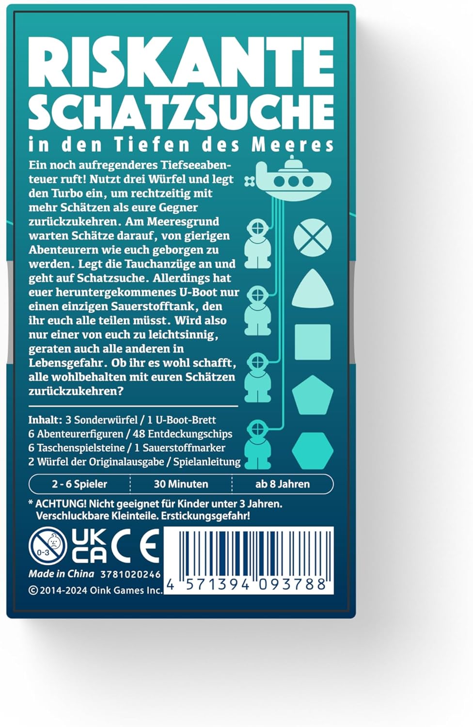 Oink Games Tiefseeabenteuer Turbo Spiel • Würfelspiel ab 8 Jahren • Spannendes Brettspiel für 2-6 Sp