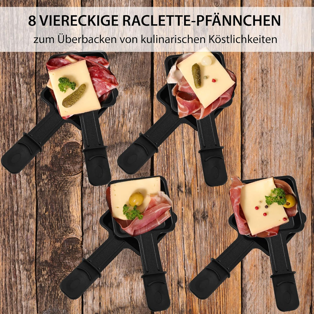 Syntrox Germany RAC-1200WB-Rueti im schicken Holz Design mit Grillplatte für 8 Personen und antihaft