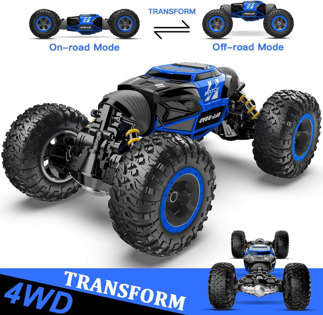 BEZGAR TD141 Ferngesteuertes Auto - 4WD 2.4GHz RC Autos für Kinder, Verwandeln Auto Spielzeug Stunt