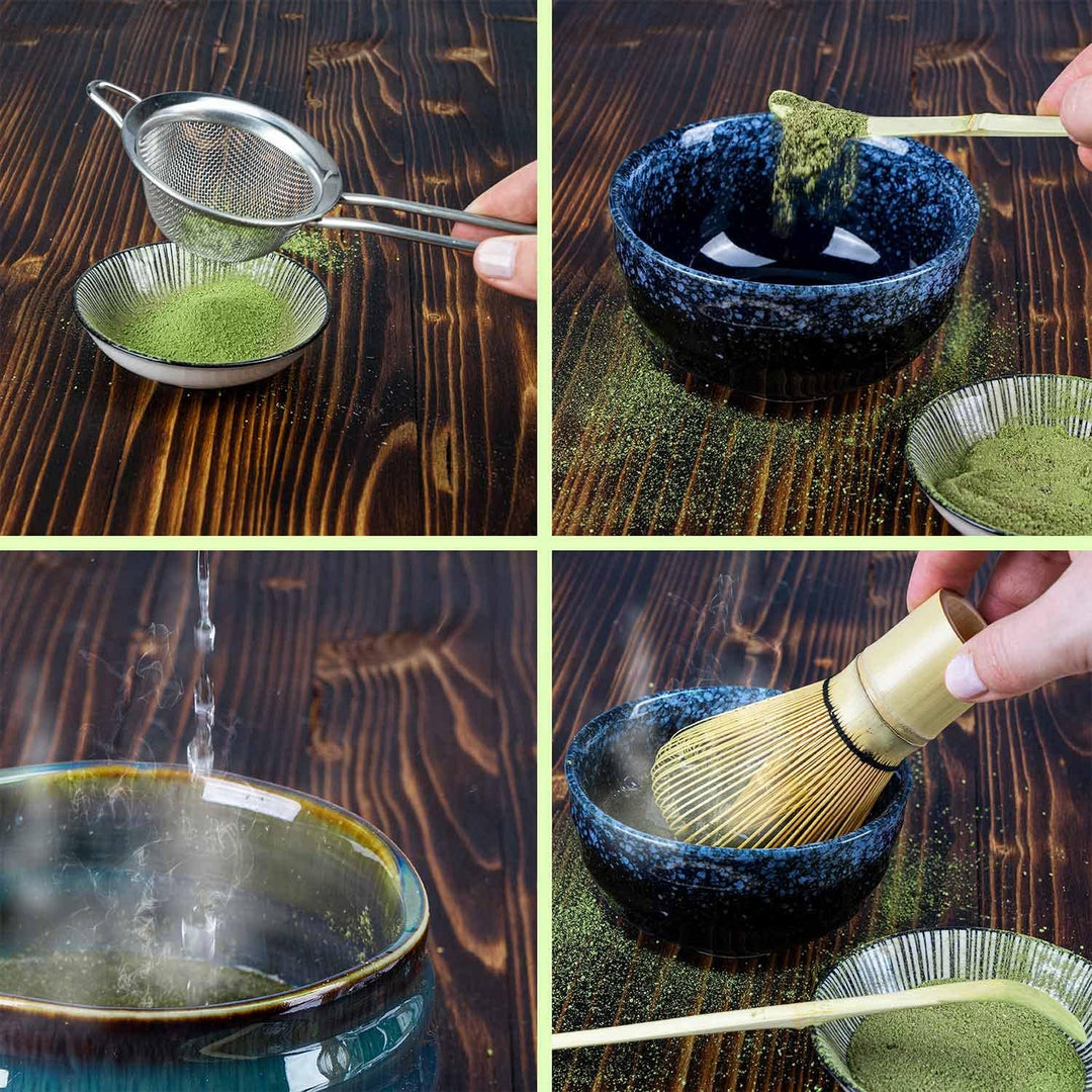 Dimono Original Matcha Tee-Set mit Matcha-Schale, Bambus-Besen & Dosierlöffel - Das Teezeremonie Ges