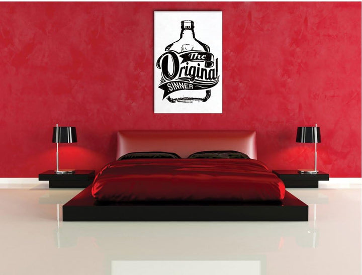 Pixxprint The original Sinner White Bild auf Leinwand, XXL riesige Bilder fertig gerahmt mit Keilrah