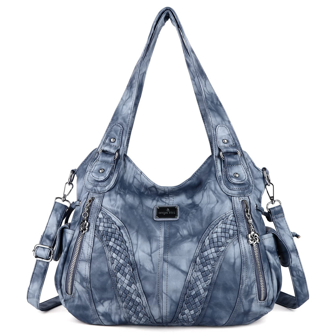 angel kiss Handtasche Damen Schultertasche Multifunktionale Umhängetaschen Wasserdicht PU Veganes Le