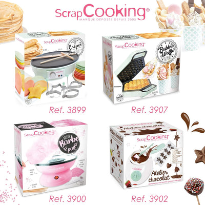 ScrapCooking 3900 Zuckerwattemaschine Cotton Candy Factory Ø 28 cm, Mit Stäbchen, Messlöffel, Süsse