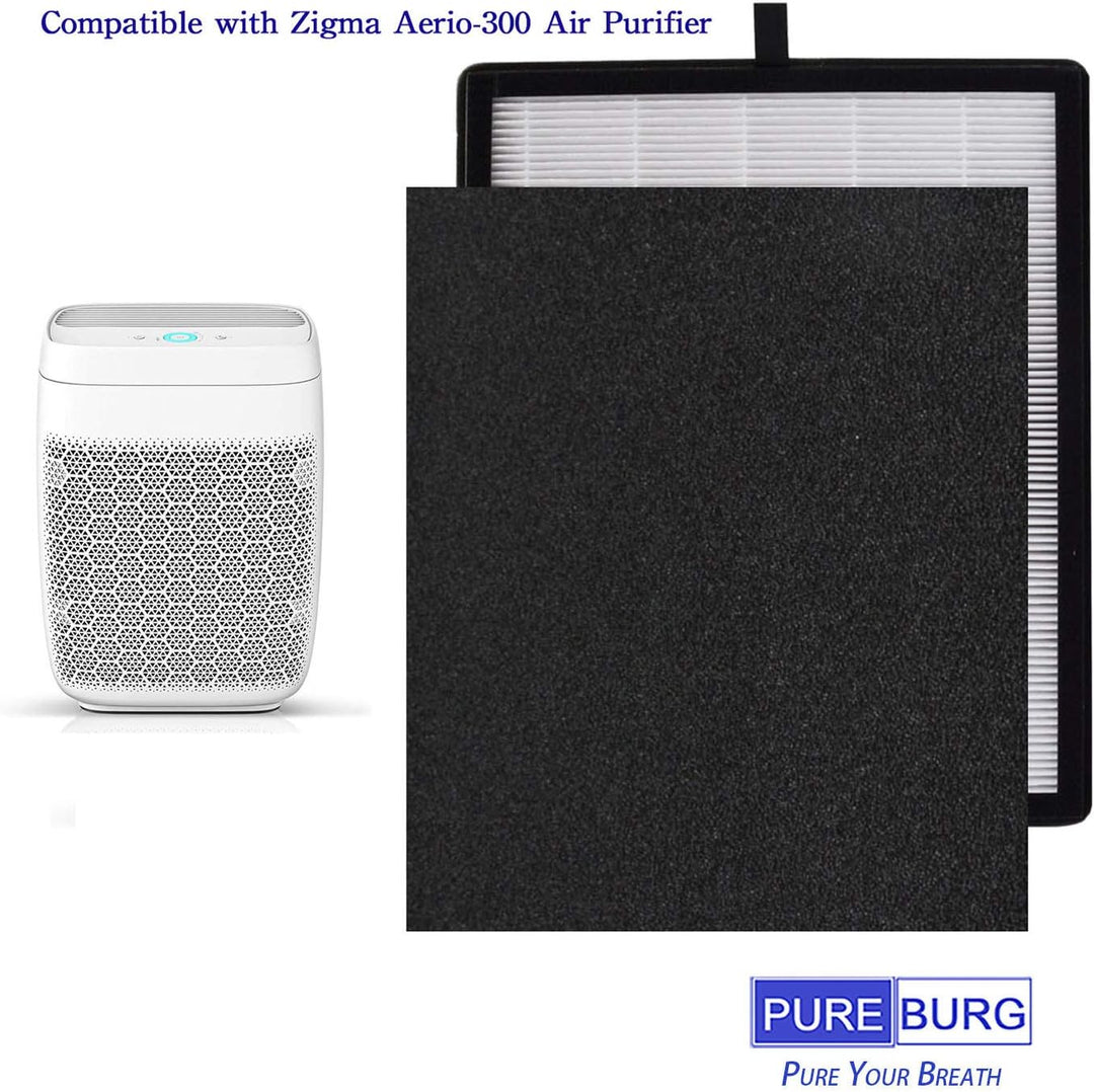 PUREBURG Ersatz-Filter-Set kompatibel mit Zigma Aerio-300 &amp; Medion MD 10444 UND MD 10378 Luftreinige