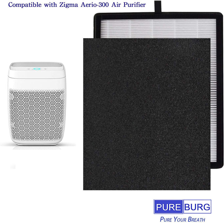 PUREBURG Ersatz-Filter-Set kompatibel mit Zigma Aerio-300 &amp; Medion MD 10444 UND MD 10378 Luftreinige