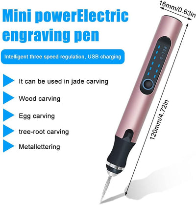 Gravierwerkzeugsatz, USB Mini Gravierstift Mit Gravurzubehör, Kabelloses Graviergerät Für Metall Gla