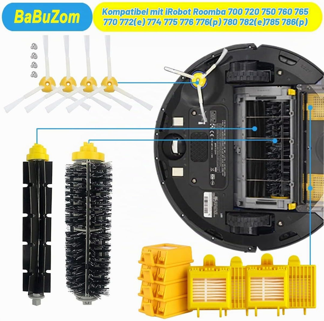 Ersatzteile für iRobot Roomba 700 Serie, Zubehör für Roomba 700 720 750 760 765 770 772 772e 774 775
