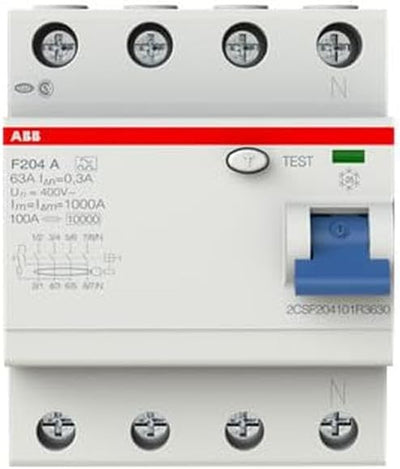 ABB F200 RCCB, 4-polig, 63A, 300mA Typ A 230V ac Single, Single