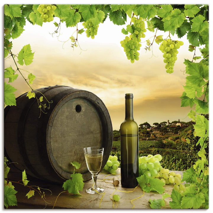 ARTland Leinwandbilder Wandbild Bild auf Leinwand 40x40 cm Quadratisch Landschaft Natur Wein Obst Tr