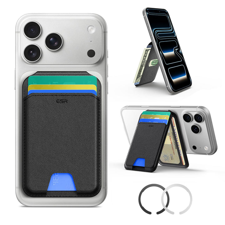 ESR HaloLock Magnetischer Vegan Leder Wallet Ständer, kompatibel mit MagSafe Wallet mit verstellbare