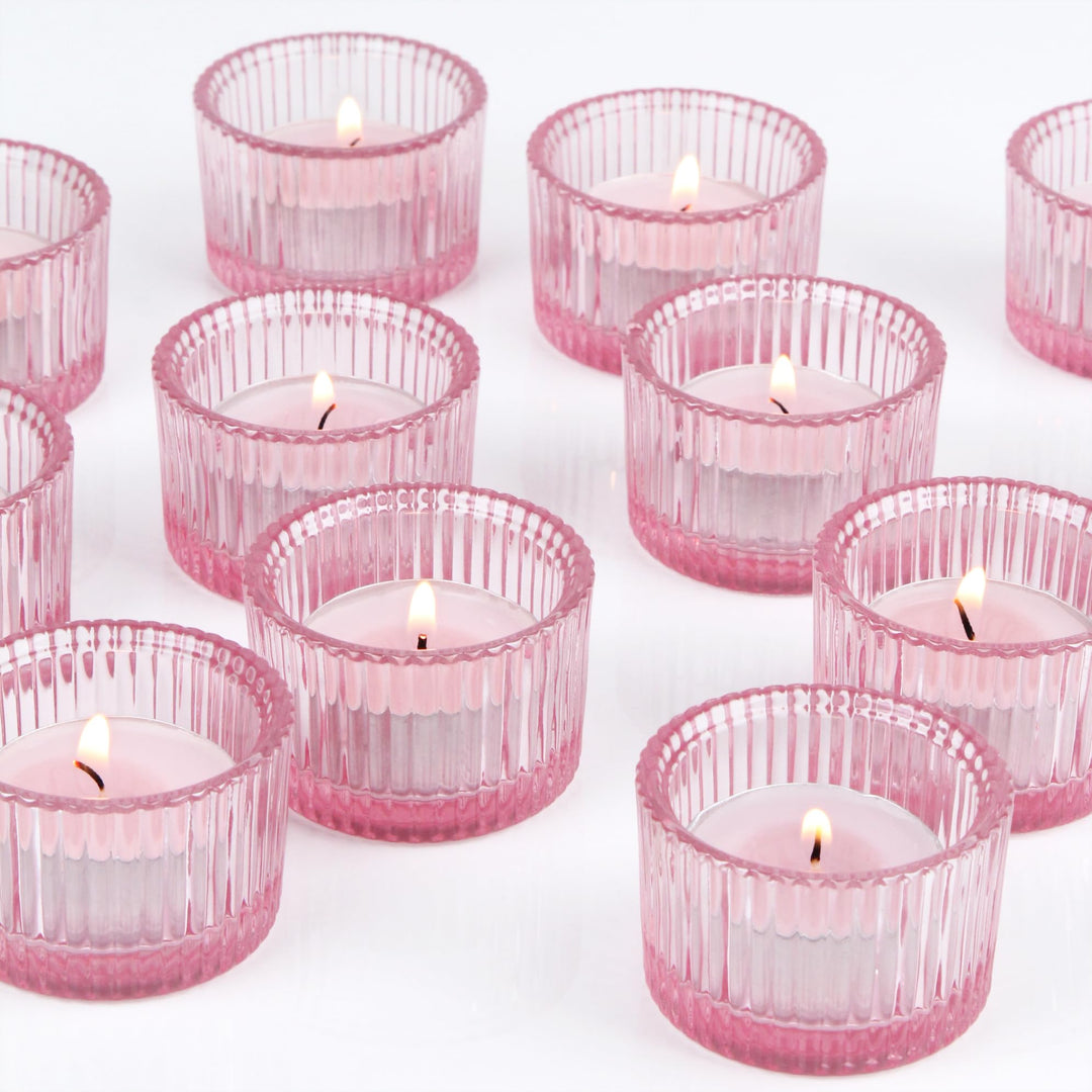 HofferRuffer Teelichthalter, 12 Stück, Glas-Teelichthalter für Abendessen, Hochzeit, Party, Weihnach