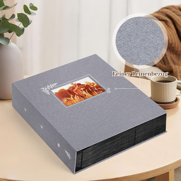 Lanpn Fotoalbum 11,5x15 11x15 400 Taschen, Leinen Einstecken Einsteckalbum für Vertikale Bilder Foto