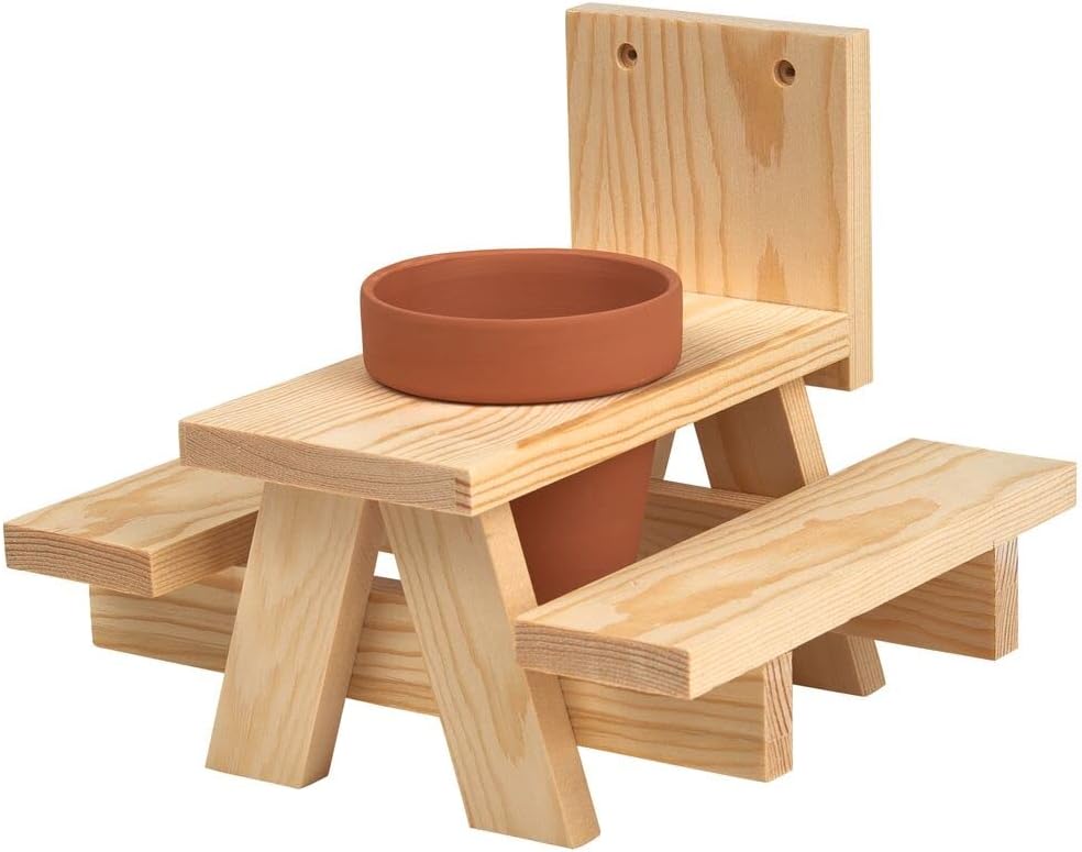 moses Eichhörnchen-Picknicktisch, Eichhörnchen Futterstelle für Garten, Balkon, Terrasse oder im anl