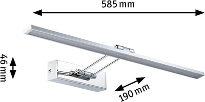 Paulmann 99890 LED Bilderleuchte Galeria Beam Sixty Galeriebeleuchtung 11W Aufsatzlampe Chrom Wandst