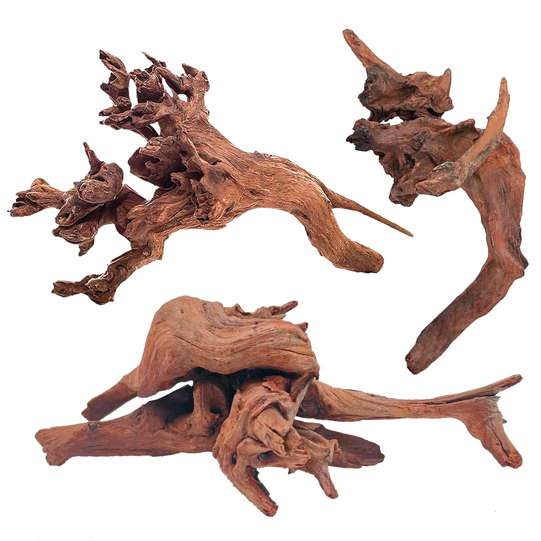 WDEFUN Natürliches Treibholz für Aquarium-Dekoration, 3-teilig, 17,8 - 27,9 cm, grosses Treibholz fü