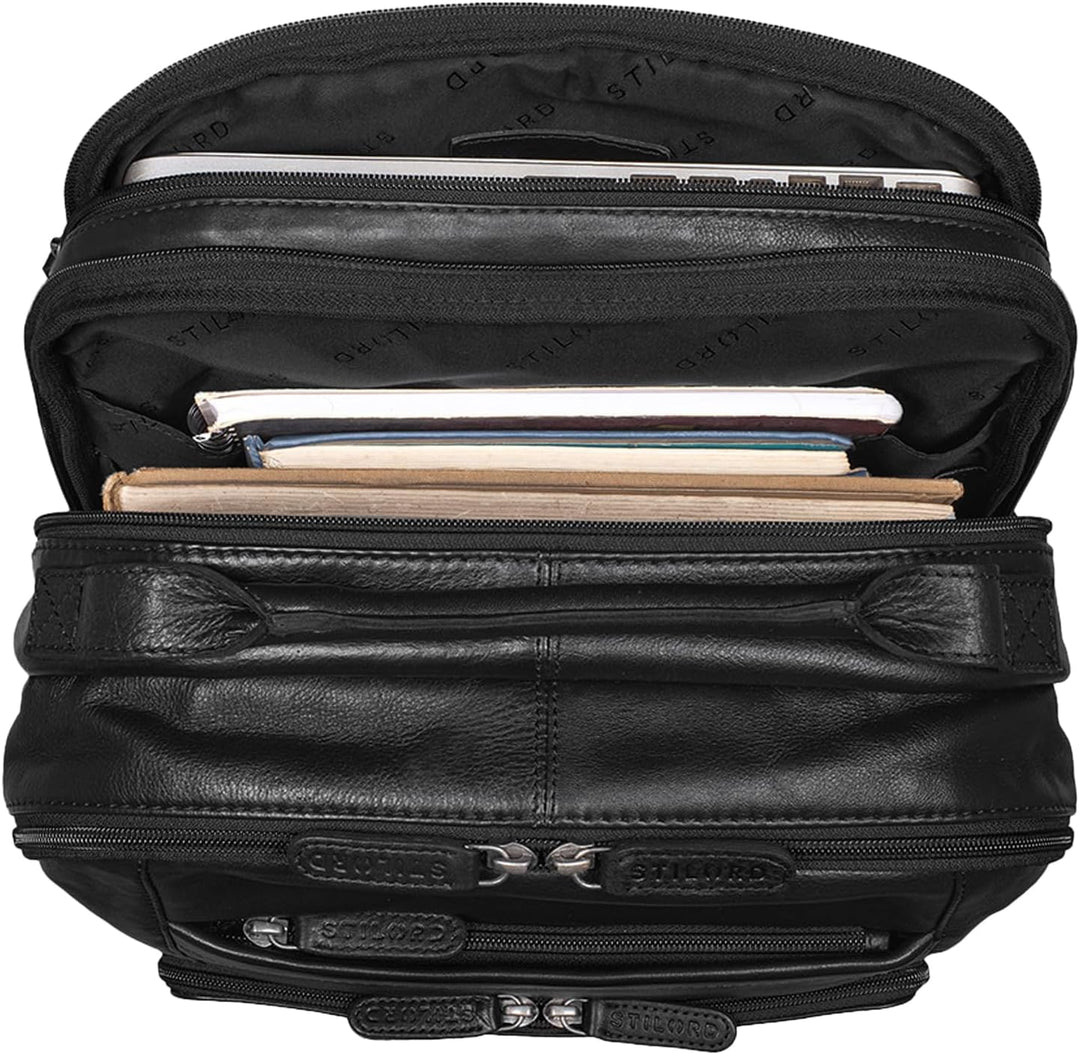 STILORD Harlow Leder Rucksack für Herren XL Businessrucksack Laptop Backpack 15 bis 17 Zoll Grosser