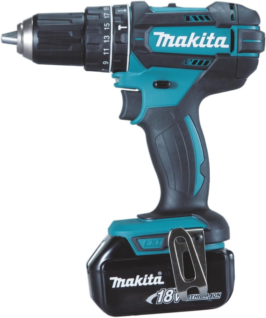Makita DHP482RFX9 Akku-Schlagbohrschrauber 18V / 3,0 Ah, 2 Akkus + Ladegerät im Alukoffer + 96-tlg.