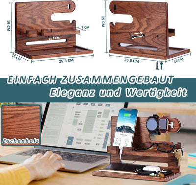 Weihnachtsgeschenke für Männer Schreibtisch Organizer Holz, Geschenke für Ihn Papa Bruder Weihnachte