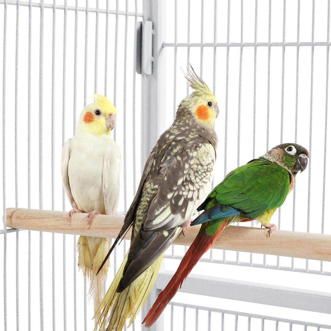 Yaheetech Vogelkäfig Vogelvoliere mit Tür und Rollen Vogelhaus für Nymphensittiche, Papageien Weiss,