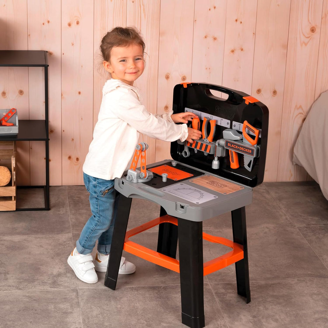 Smoby - Black+Decker Werkzeugkoffer Bricolo Smart (43x35x76 cm) - Werkbank-Koffer für Kinder ab 3 Ja