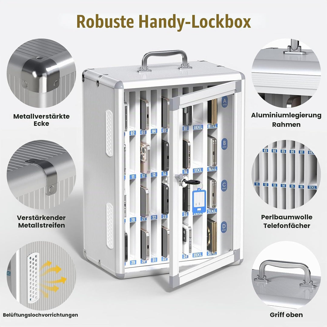 Glosen Handy aufbewahrungsschrank, Handy schliessfach aufbewahrungsschrank [Wandmontiert] [Aluminium