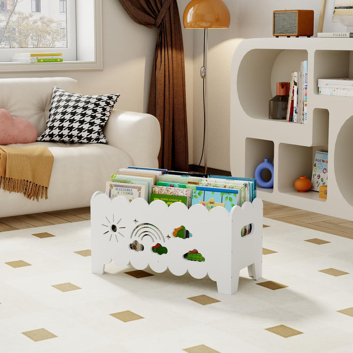 Kinder Bücherregal Holz, Montessori Bücherregal Kinder, Bücherkiste Kinder für Leseecke, Babyzimmer,