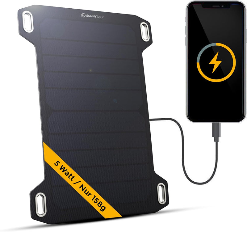 Sunnybag Leaf Mini | 5 Watt Tragbares Solarpanel | Effizient, wasserfest, Ultraleicht, 158g | Solarl