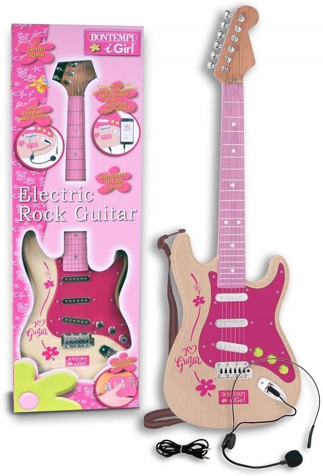 Bontempi 24 1371 1310-Elektronische Gitarre Rock, Rosa, Rosa