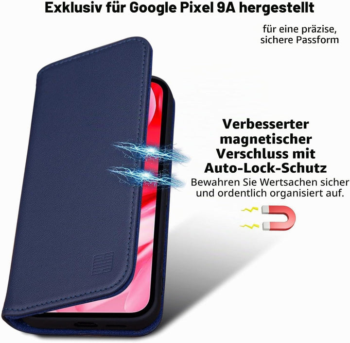 32nd Klassische Serie 2.0 - Lederhülle Case Cover für Google Pixel 9a, Echtleder Hülle Mit RFID-Bloc