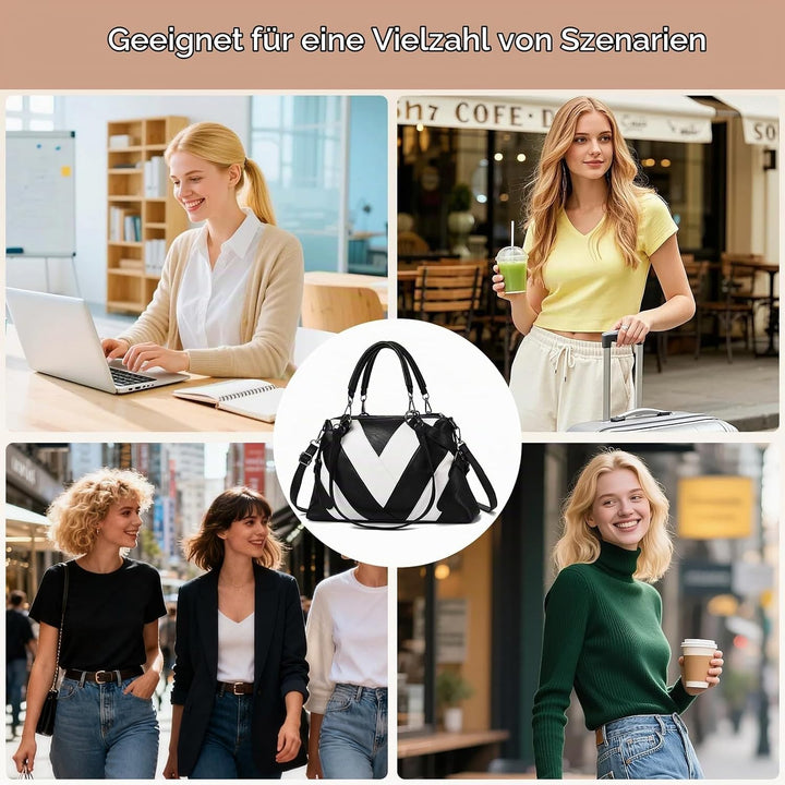 NICOLE &amp; DORIS Handtaschen für Damen Modern Henkeltasche Schultertasche Weiche PU Leder Umhängetasch