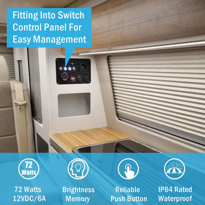 Obeaming DC 12V Dimmer PWM LED Dimmschalter 4 Drähte Druckschalter Edelstahl Hole 19mm für Wohnmobil