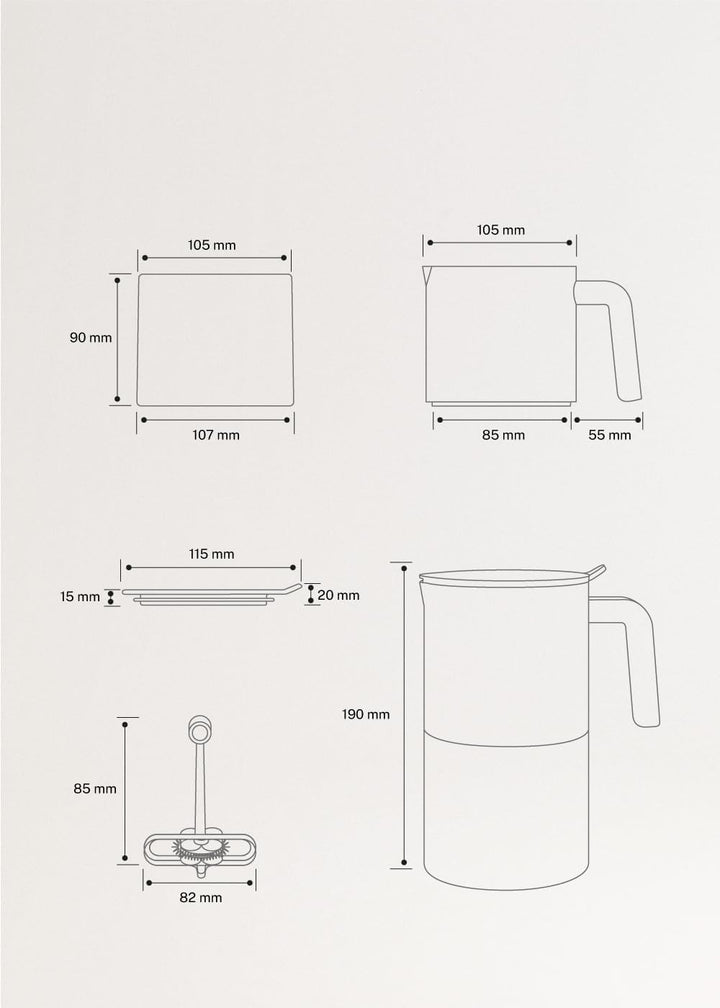 CREATE/MILK FROTHER STUDIO PRO/Elektrischer Milchaufschäumer Mokka/Spülmaschinenfest, Touchscreen, 4