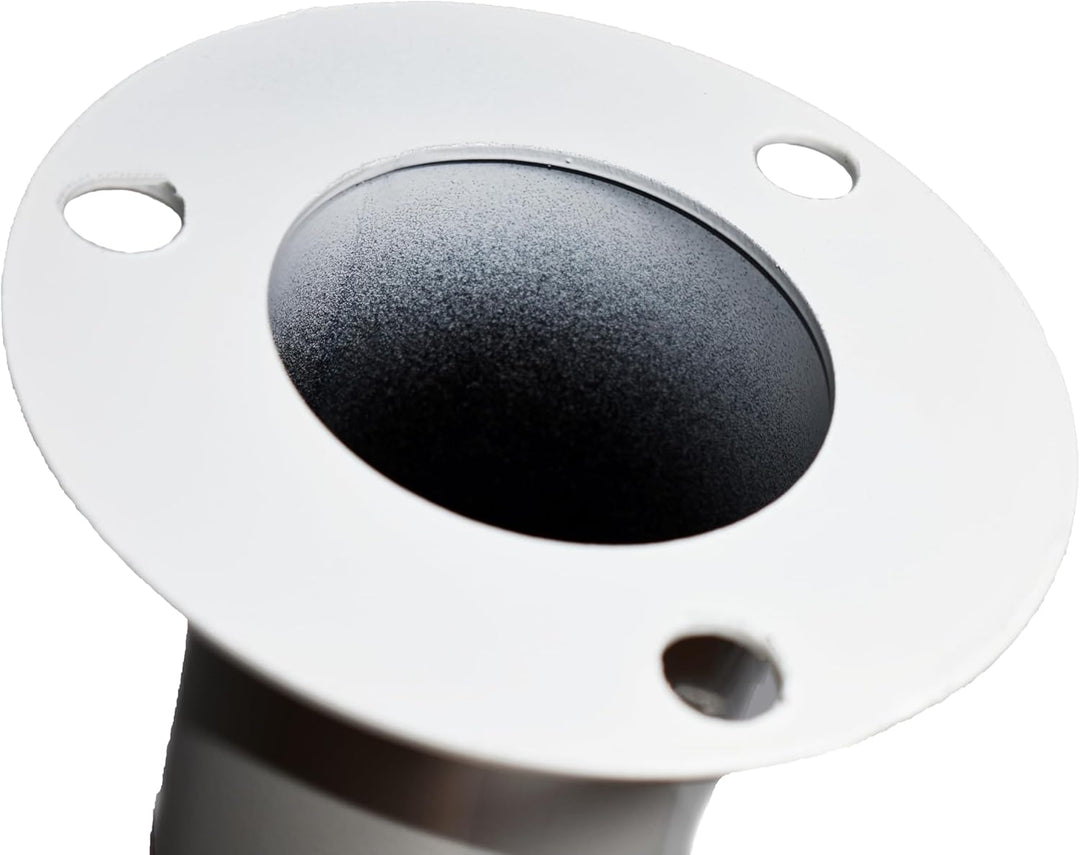 Absperrpfosten Metall Rot-Weiss Ø76mm H750mm 2 Ösen zum Stahl Robust Standfuss Stabil Park Poller Se