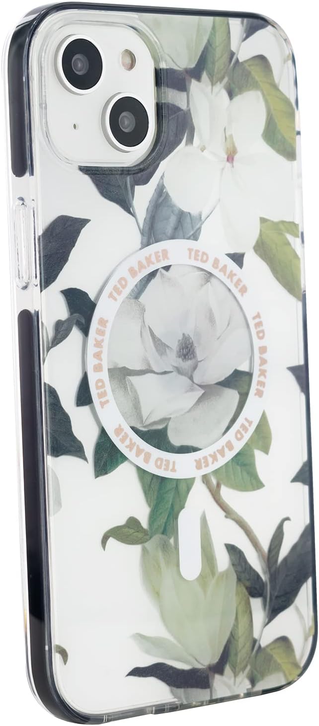 Ted Baker Opal Anti-Schock-Schutzhülle für iPhone 14 Plus, kompatibel mit Magsafe – transparente Rüc