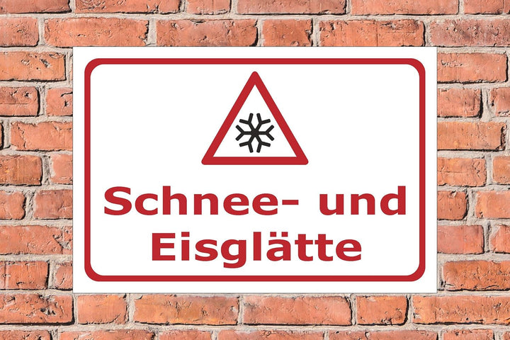 Schild Schnee- und Eisglätte - 60x40cm - 3mm Aluverbund – 20 VAR S00018-090-E 60x40cm – Aluverbundpl