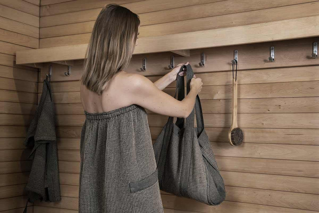 Rento Hüfttuch Sauna Kilt, Farbe schwarz/Natur