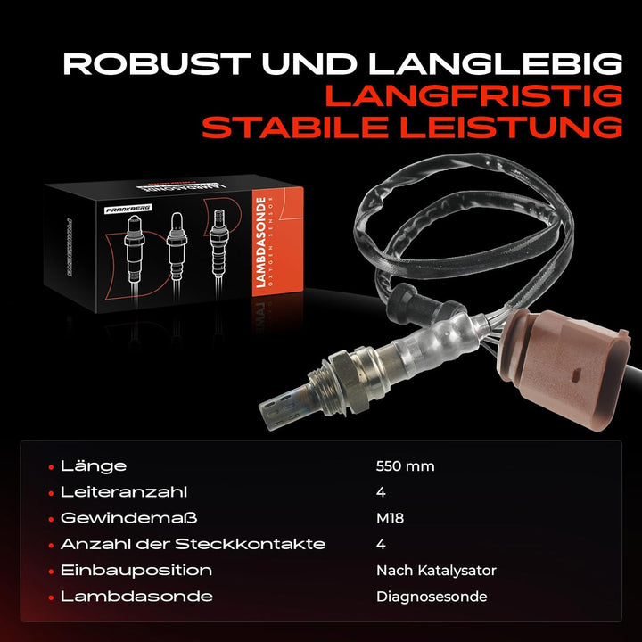 Frankberg Lambdasonde Diagnosesonde und nach Katalysator Kompatibel mit Cordoba 6L2 1.4L 2002-2009 I