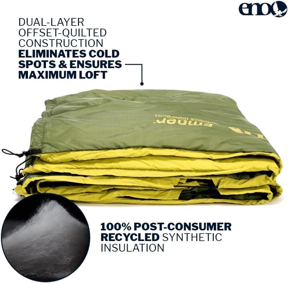 ENO, Eagles Nest Outfitters Ember UnderQuilt Hängematte Isolierung für Frühling und Herbst, Evergree