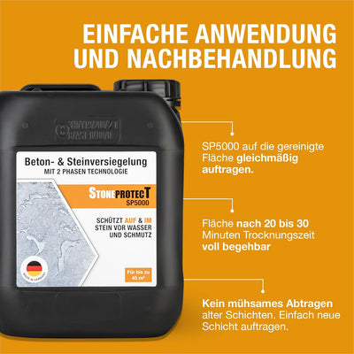 StoneprotecT SP5000 Premium Nano Stein-Imprägnierung aussen | Made in Germany | Langfristiger Schutz