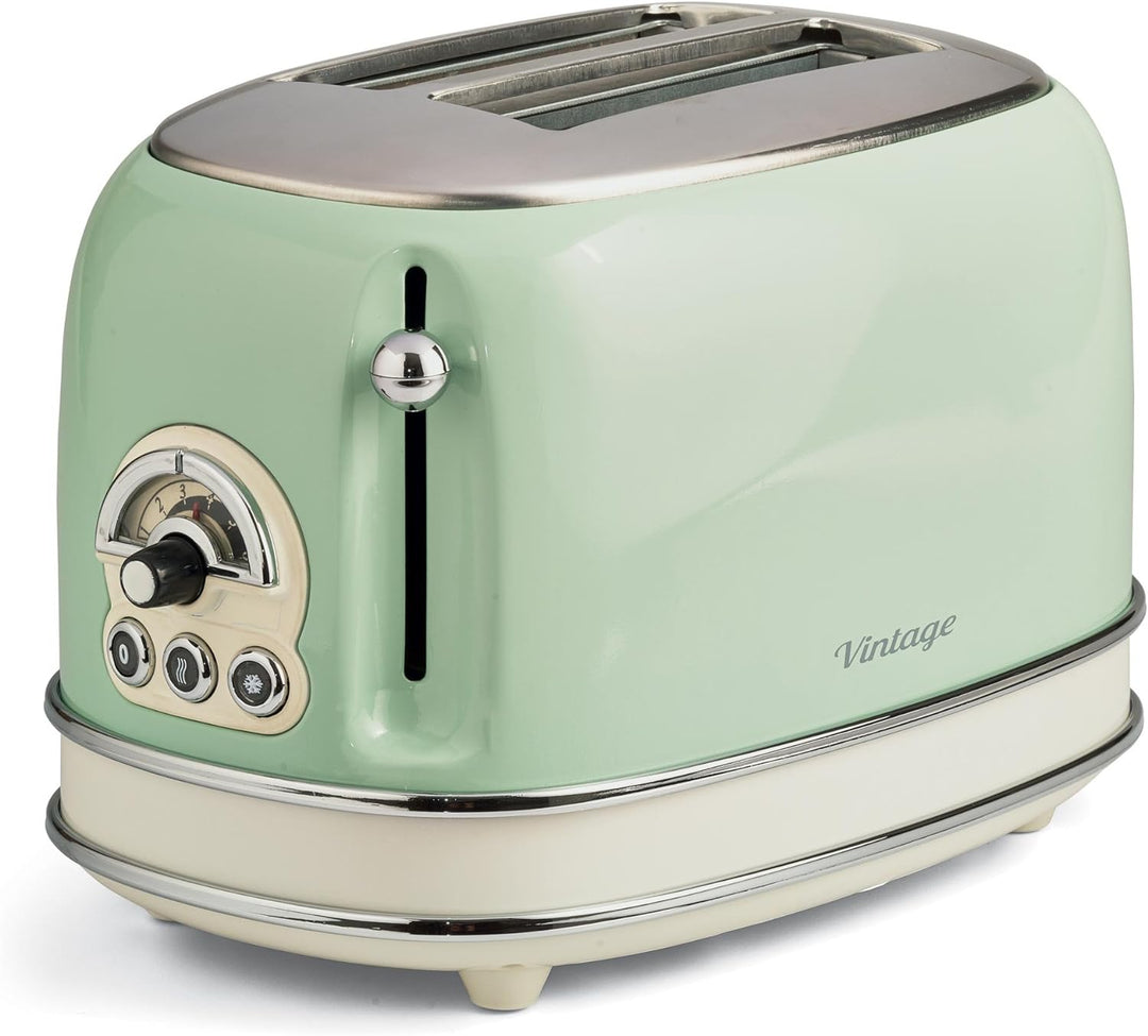 Ariete 2877 Vintage Wasserkocher, 2000 Watt, 1,7 Liter, beige/grün, Rostfreier Stahl, 1.7 liters & 1